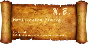 Marinkovics Bianka névjegykártya